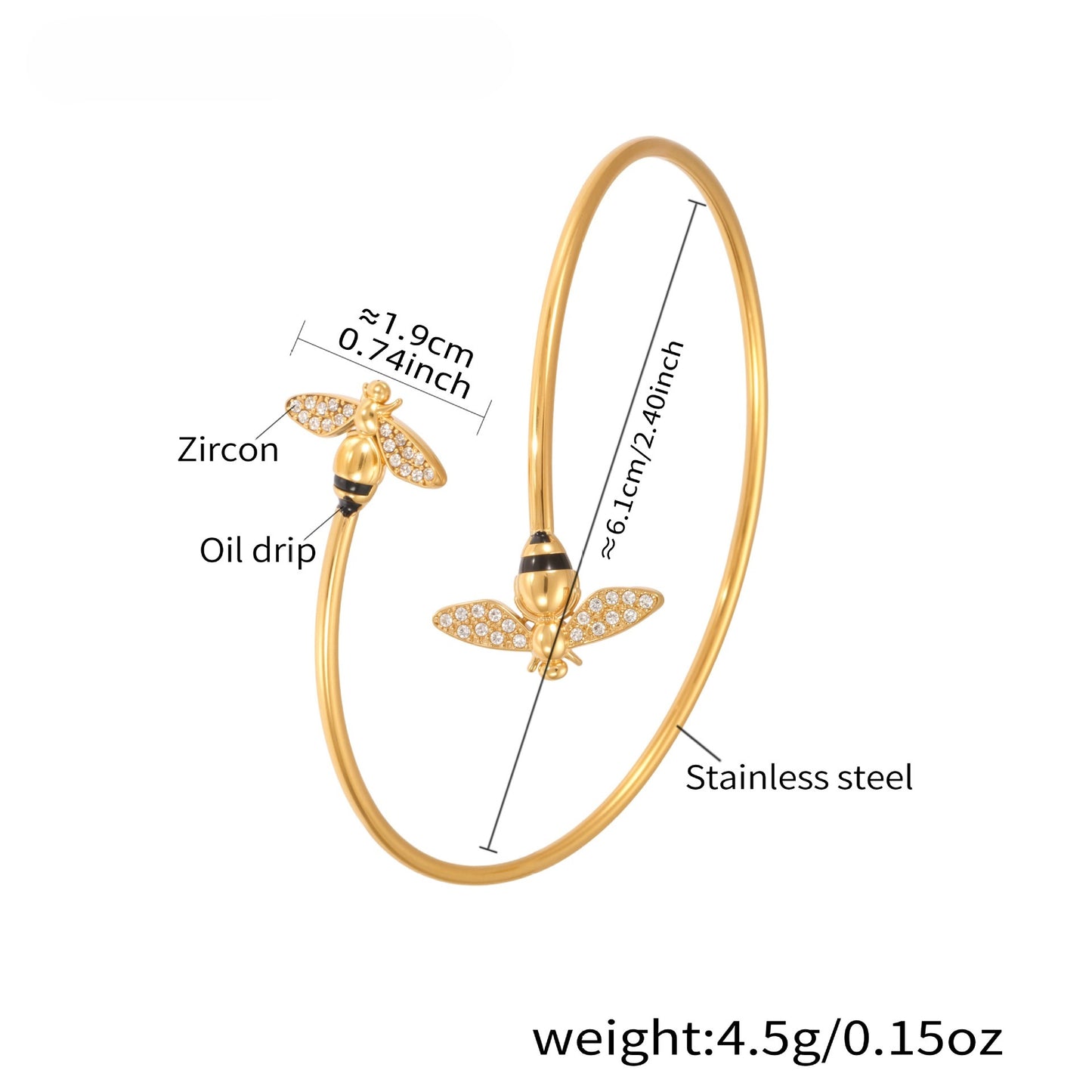 Planderful Genie Bee Starfish Zircon Bracelet For Her