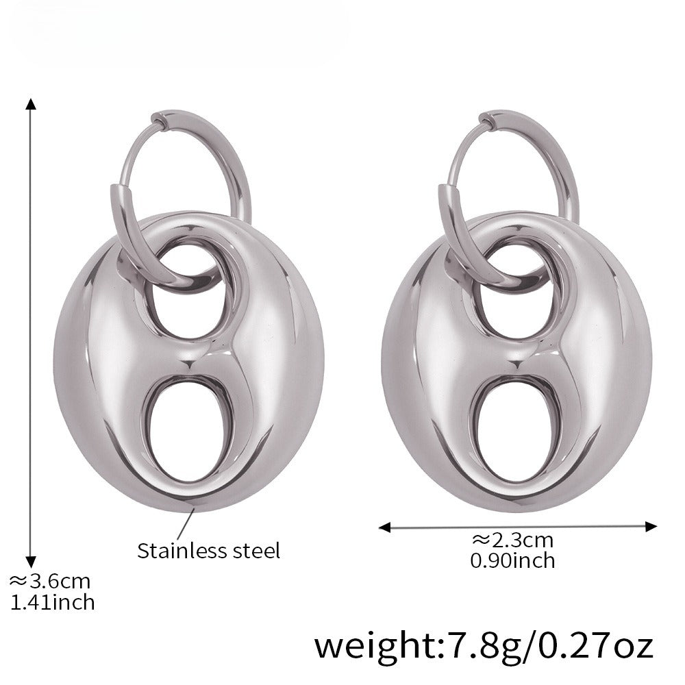 Planderful Coffee Bean Earrings Stylish 18K Gold for Women