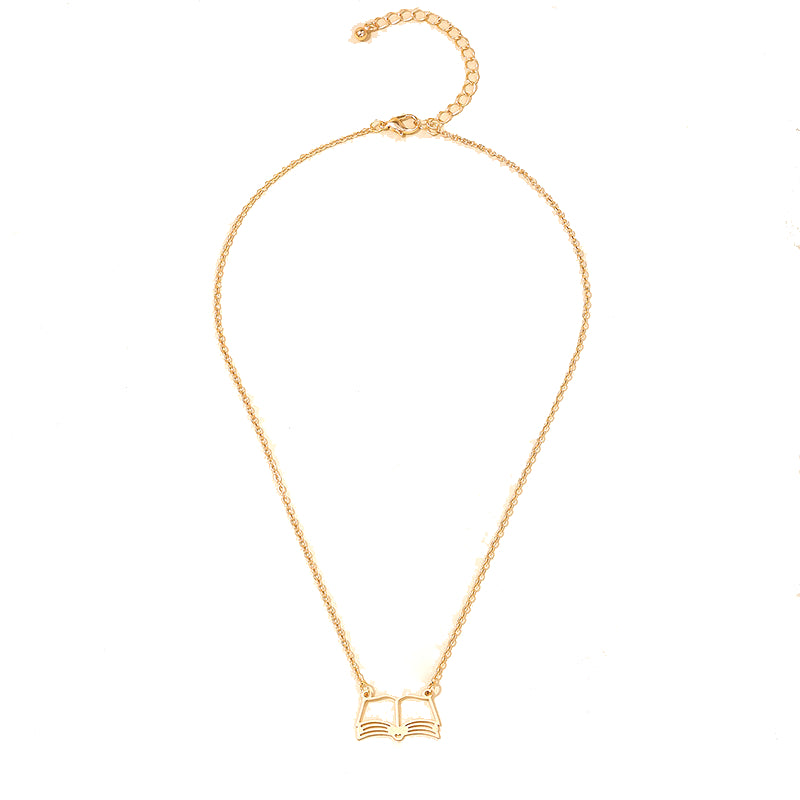 Luxurious Graduation Season Necklace with Cut-Out Book Pendant