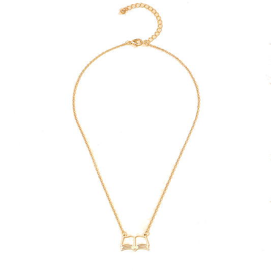 Luxurious Graduation Season Necklace with Cut-Out Book Pendant