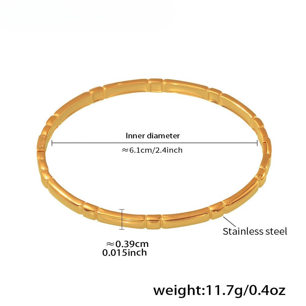 Planderful Ring Buckle Gold Tone Steel Bracelet Women