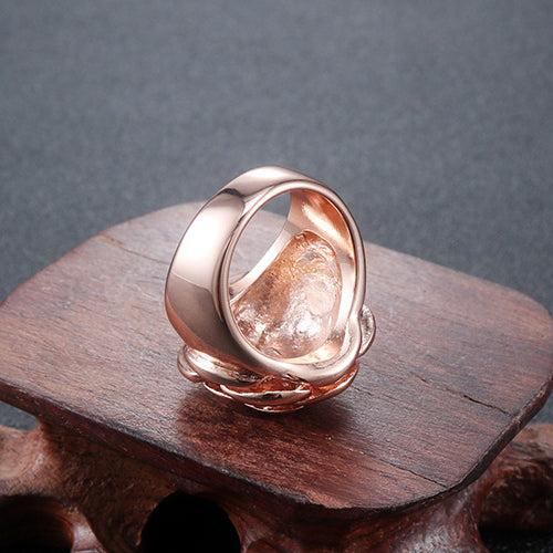 Creative Rose Gold Titanium Steel Ring for Women - European and American Fashion Design