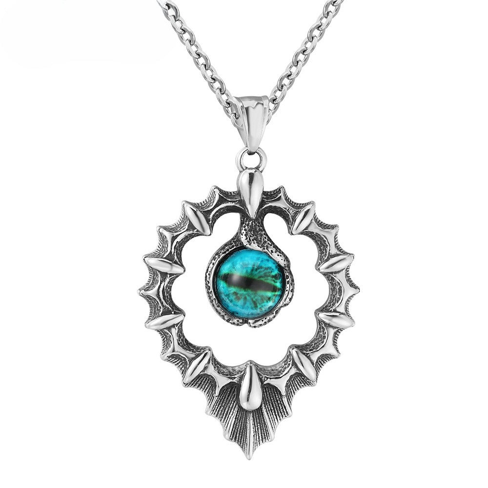 Personalized Devils Eye Titanium Pendant Retro Flame Design For Men And Unisex Planderful Protection Statement Jewelry