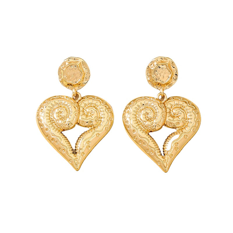 Planderful Vienna Verve Earrings – Retro Heavy Metal Gold Design