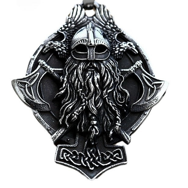 Viking Double Axe Titanium Steel Pendant – Stainless Steel Celtic Knot Necklace