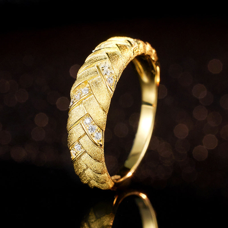 S925 Sterling Silver Italian Retro Woven Handmade Ring