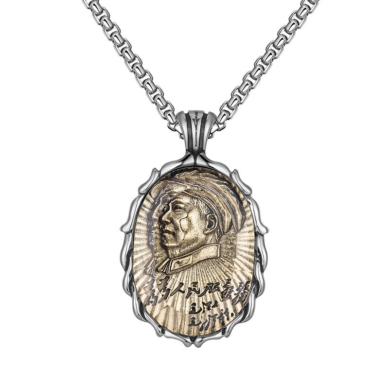 Steel Necklace – Vintage Buddha Pendant For Men