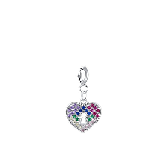 Sweet and Cute Heart-shaped Zircon Pendant in Pure Sterling Silver