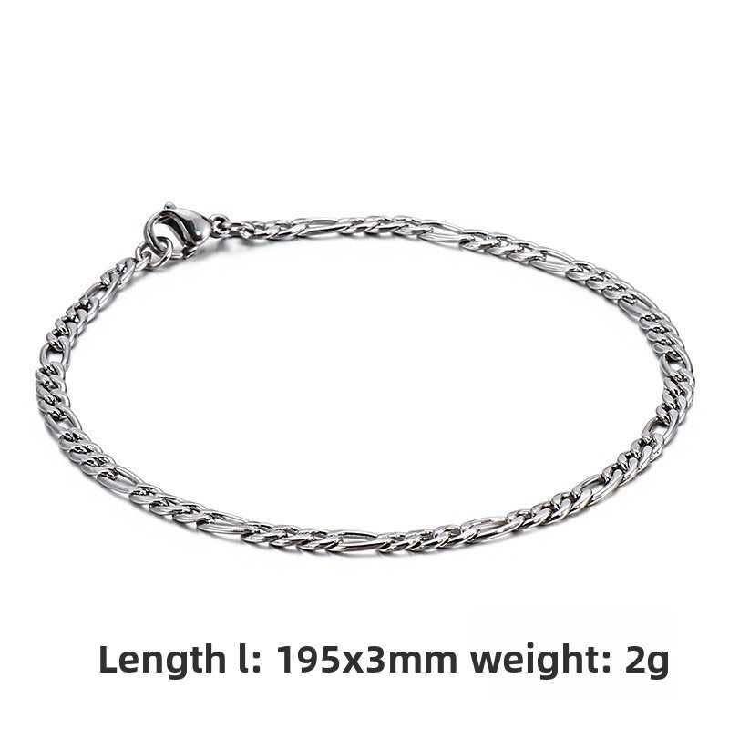 Unisex Hip-Hop Titanium Steel 3:1nk Chain Bracelet – Stainless Steel Hand