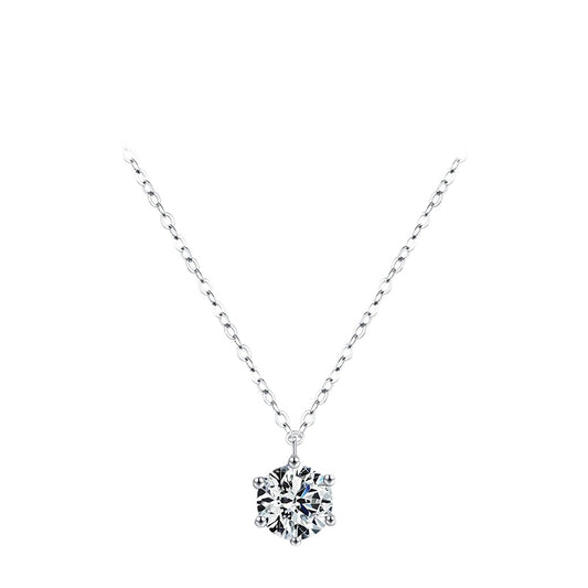 Everyday Genie Sterling Silver Necklace with Sparkling Zircon - Fashionable and Elegant