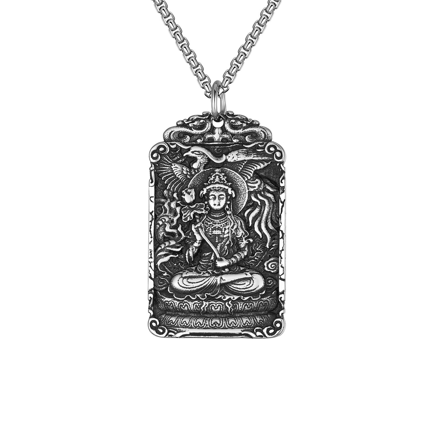 Steel Necklace - Elegant Buddha Bodhisattva Eight Gods