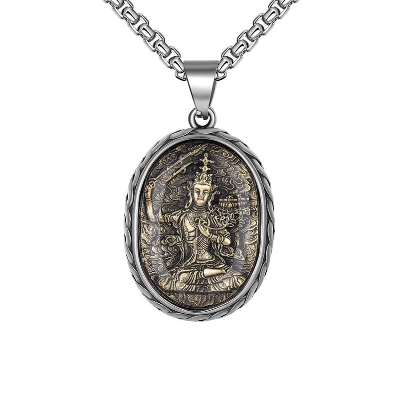 Steel Necklace – Vintage Zodiac Saint Amulet For Men