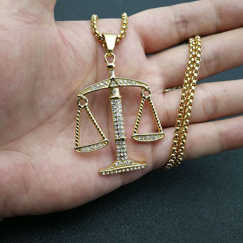 Gold-Plated Steel Necklace - Elegant Libra Constellation Pendant Planderful Everyday Genie Collection
