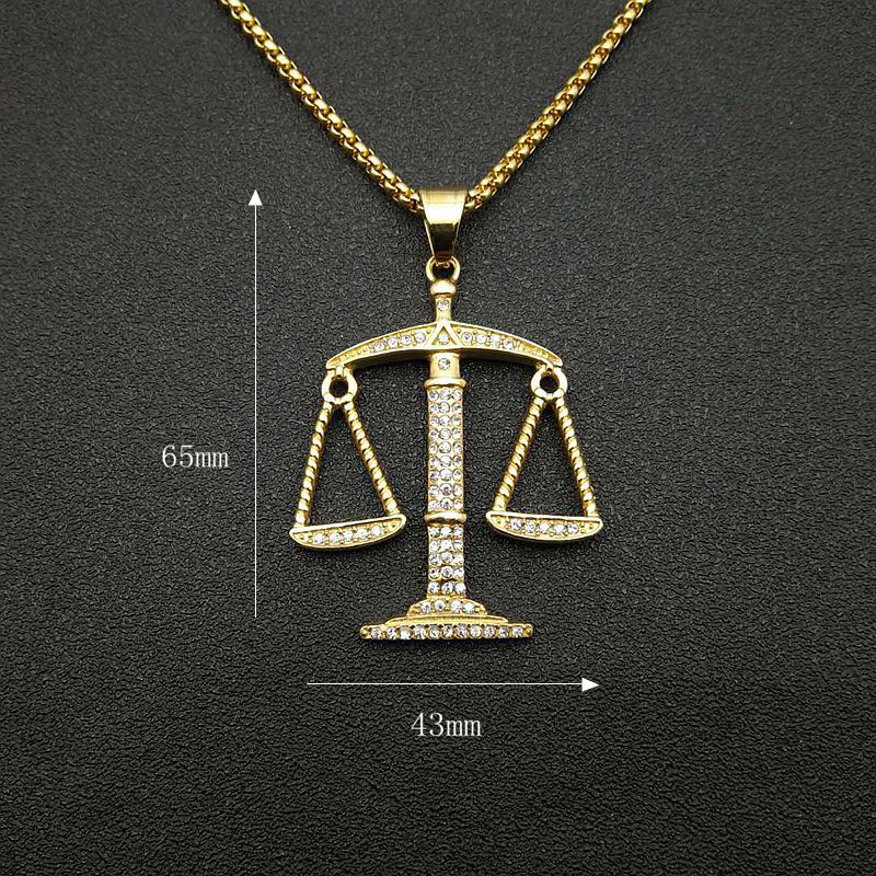 Gold-Plated Steel Necklace - Elegant Libra Constellation Pendant Planderful Everyday Genie Collection
