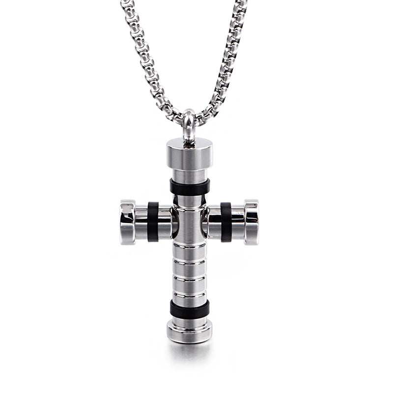 Stall Japan And South Korea Titanium Steel Cross Pendant, Boys Creative Necklace