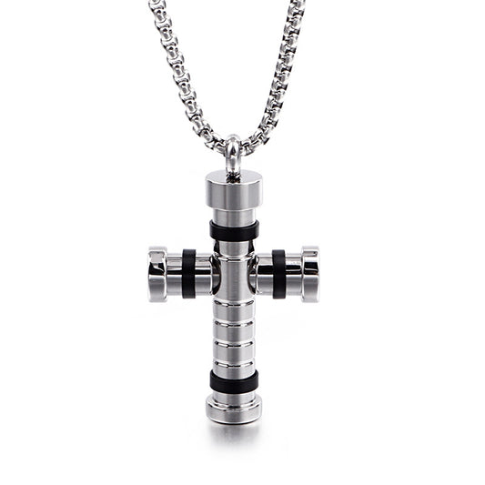 Stall Japan And South Korea Titanium Steel Cross Pendant, Boys Creative Necklace