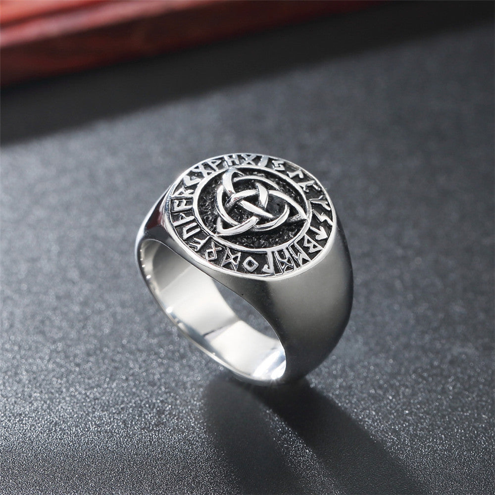 Planderful Everyday Genie Titanium Retro Viking Ring For Men And Unisex Personalized Protection Statement