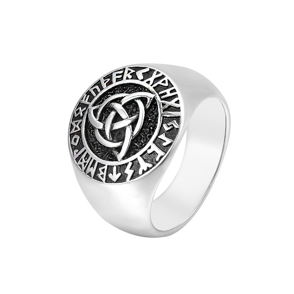 Planderful Everyday Genie Titanium Retro Viking Ring For Men And Unisex Personalized Protection Statement