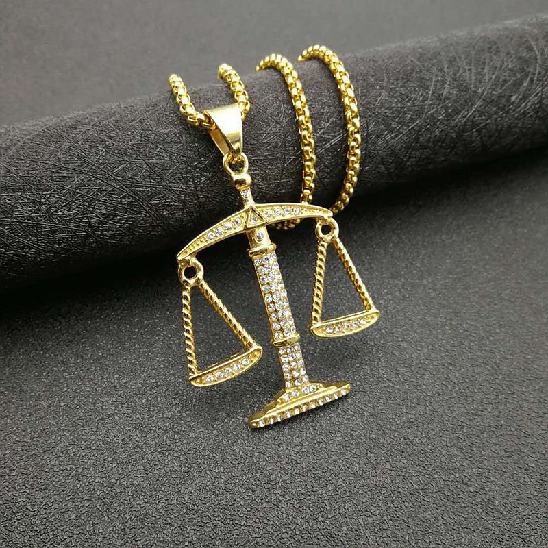 Gold-Plated Steel Necklace - Elegant Libra Constellation Pendant Planderful Everyday Genie Collection