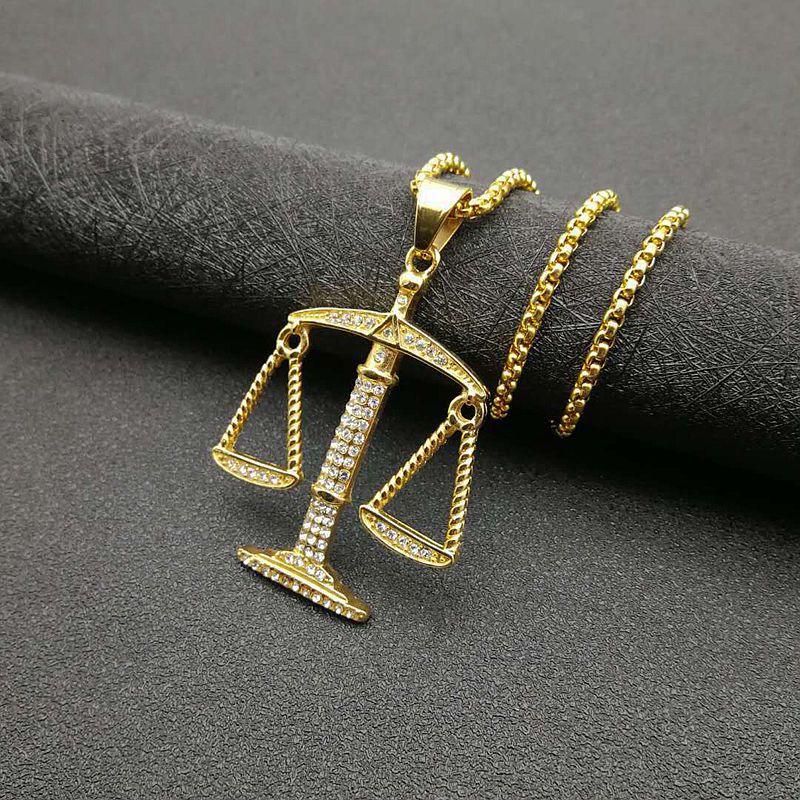 Gold-Plated Steel Necklace - Elegant Libra Constellation Pendant Planderful Everyday Genie Collection