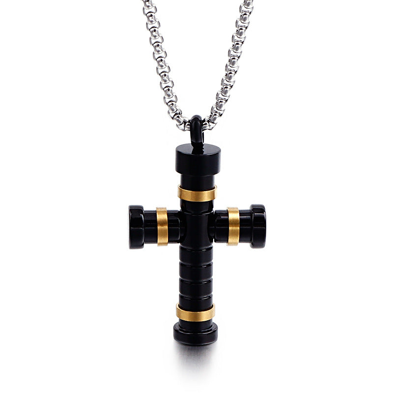 Stall Japan And South Korea Titanium Steel Cross Pendant, Boys Creative Necklace