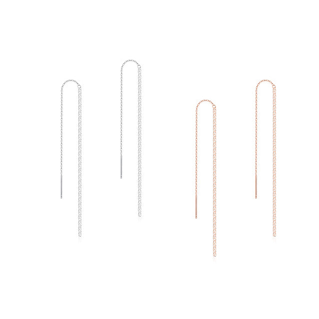 Everyday Genie Sterling Silver Cross Chain Ear Jewelry