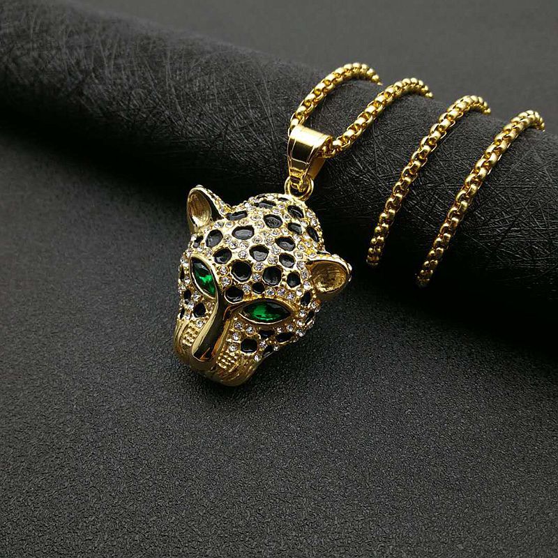Zircon Necklace – Luxury Hip Hop Leopard Pendant Planderful