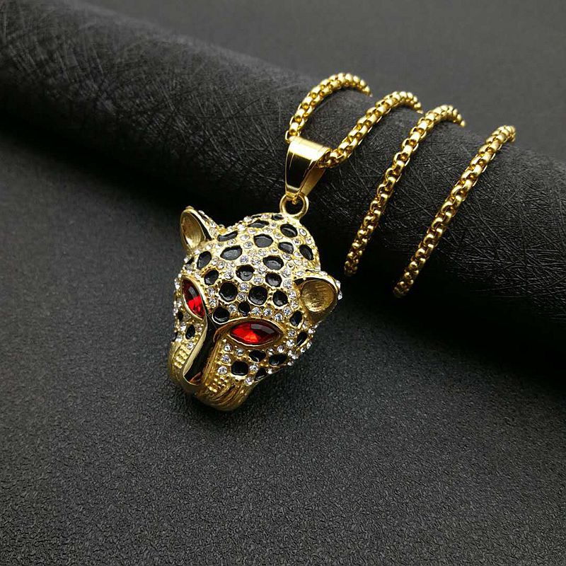 Zircon Necklace – Luxury Hip Hop Leopard Pendant Planderful