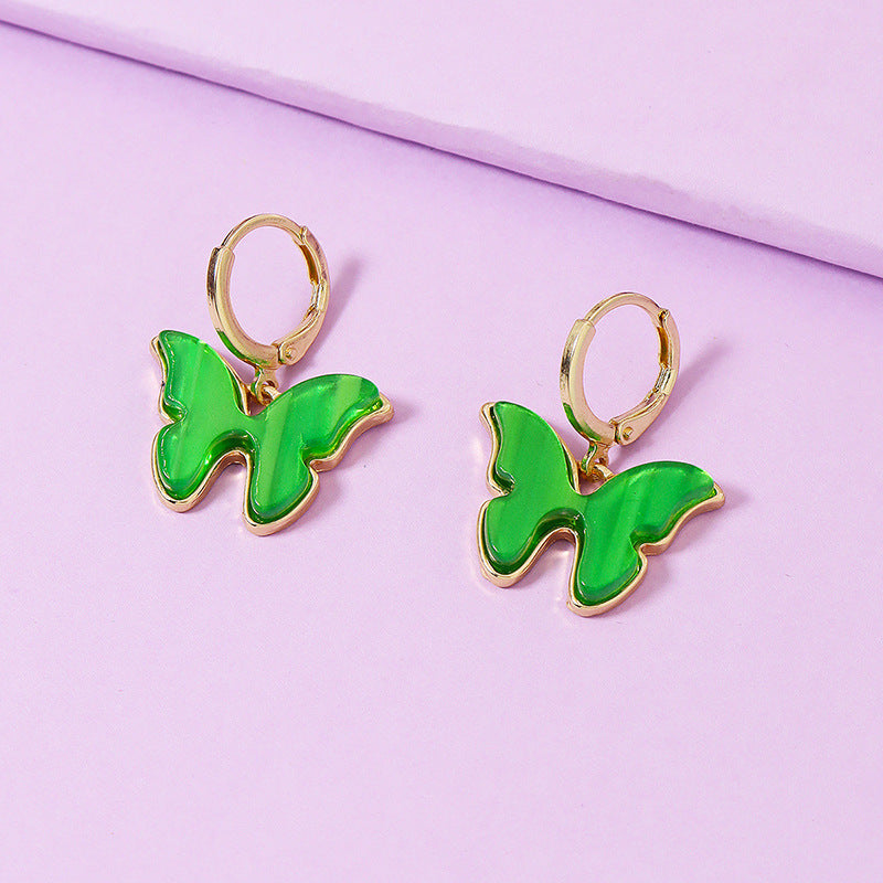 European and American Popular Vienna Verve Butterfly Earrings with Metal Needle Material