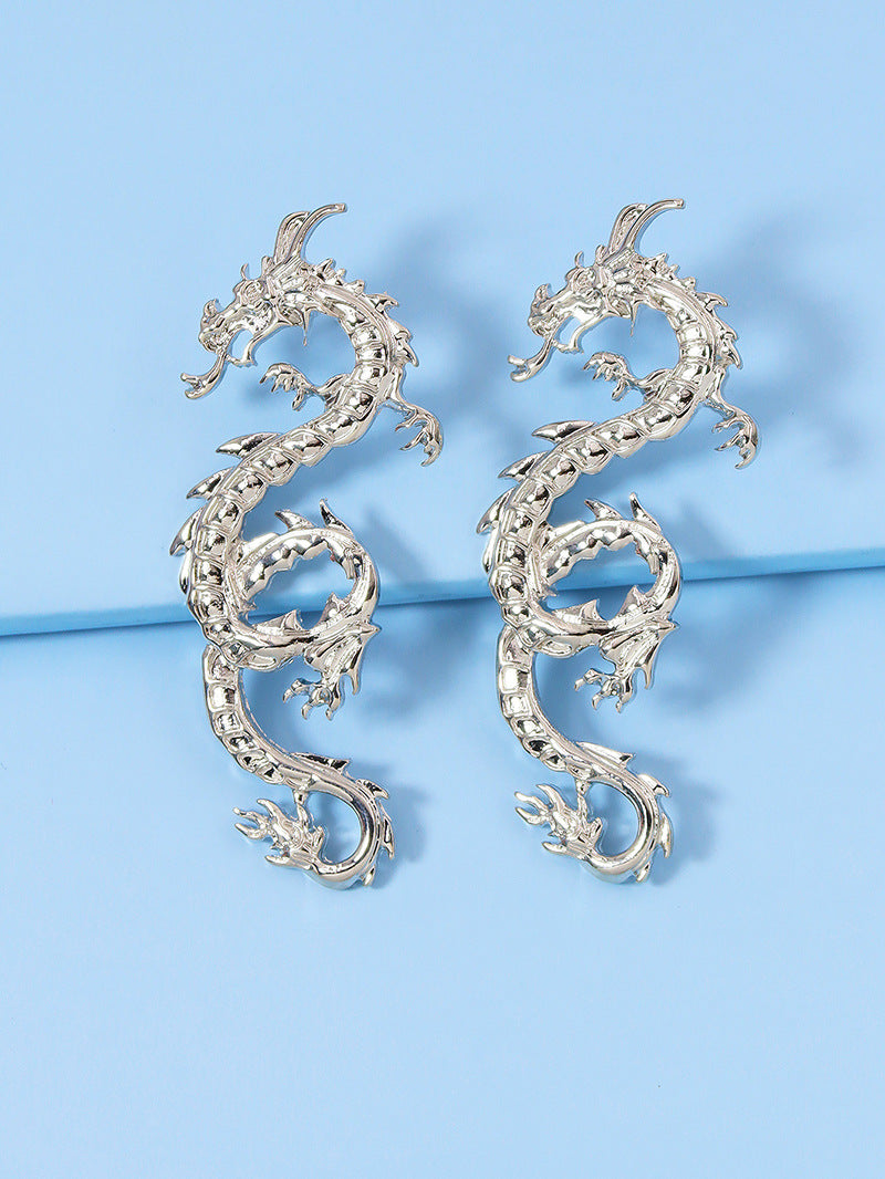 Alloy Dragon Shaped Earrings Set - Europe & America Trendy Dragon Earrings