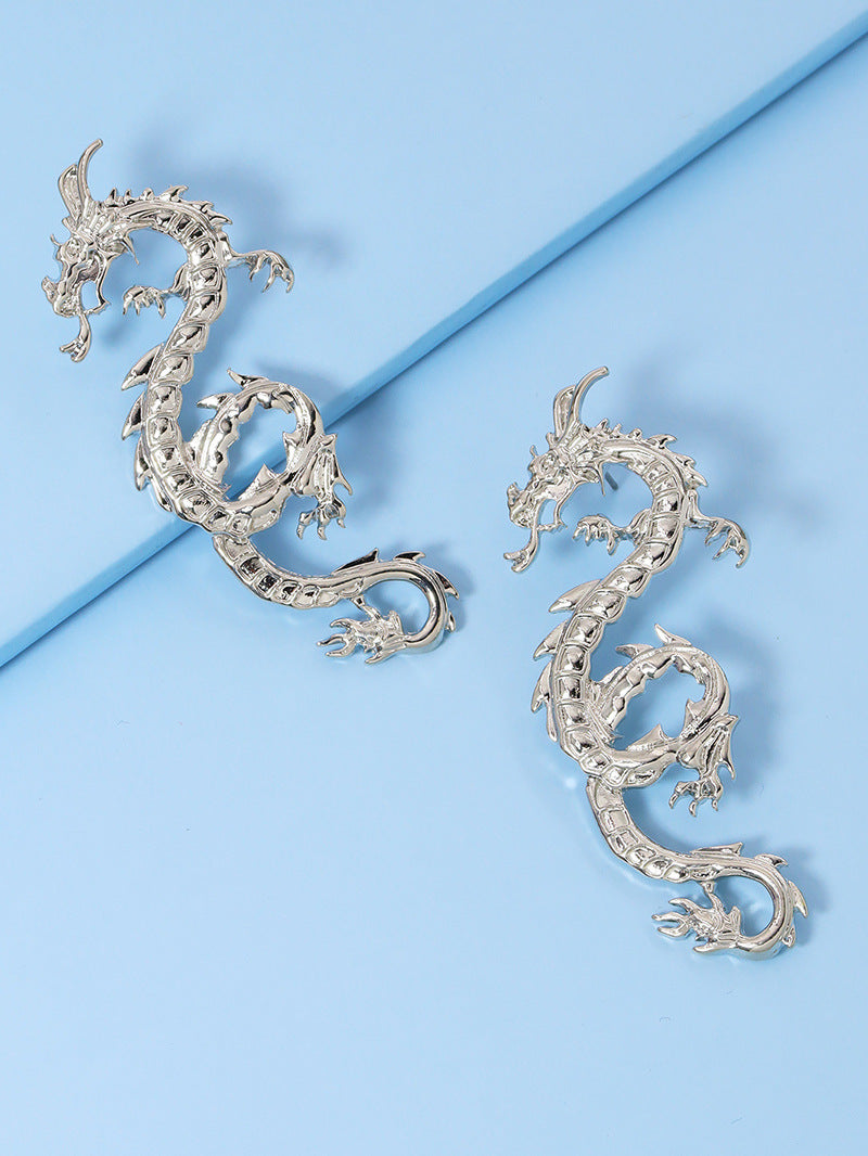 Alloy Dragon Shaped Earrings Set - Europe & America Trendy Dragon Earrings