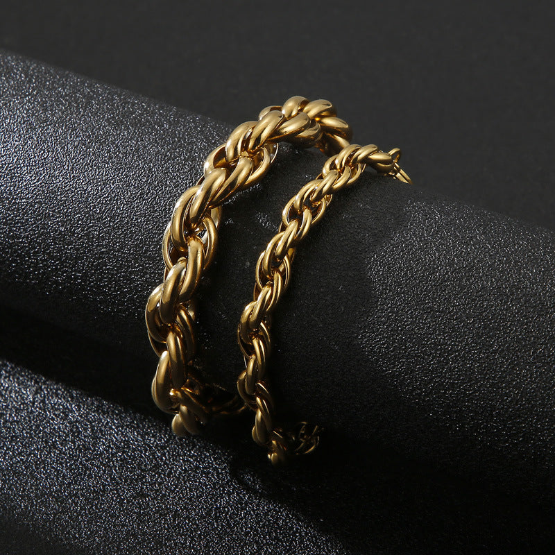 Stylish Stainless Steel Double Buckle Bracelet for Men - Versatile Daily Accessory Inspired by European, American, and Korean Designs