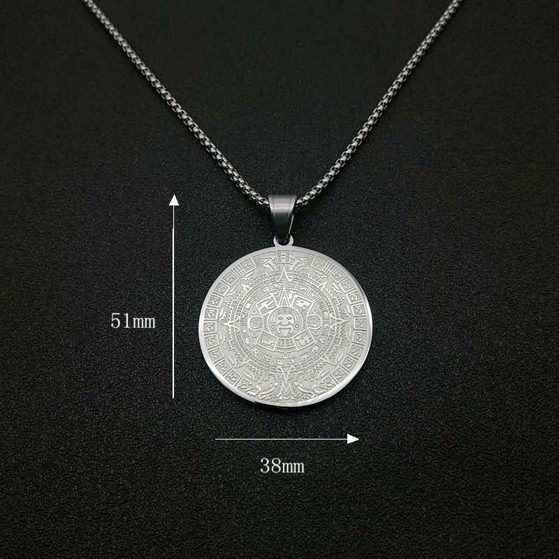 Planderful Virgin Pendant Necklace Double Sided Gold Plated Steel Color Preserving Religious Jewelry For Women