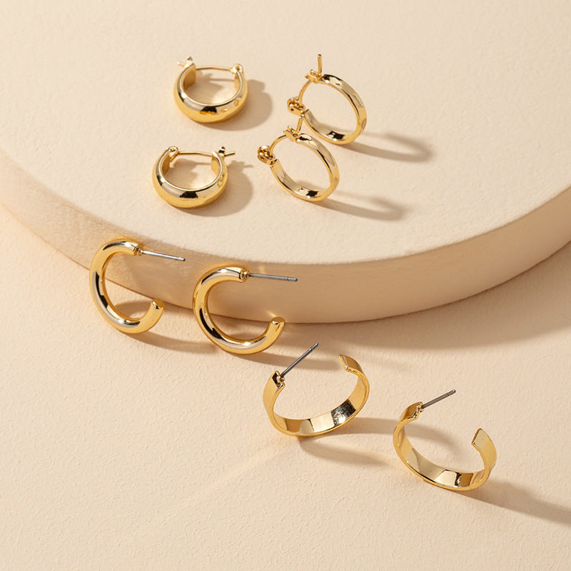 "Vienna Verve Metal Earring Sets - Set of 4 Unique Personalized Earrings"