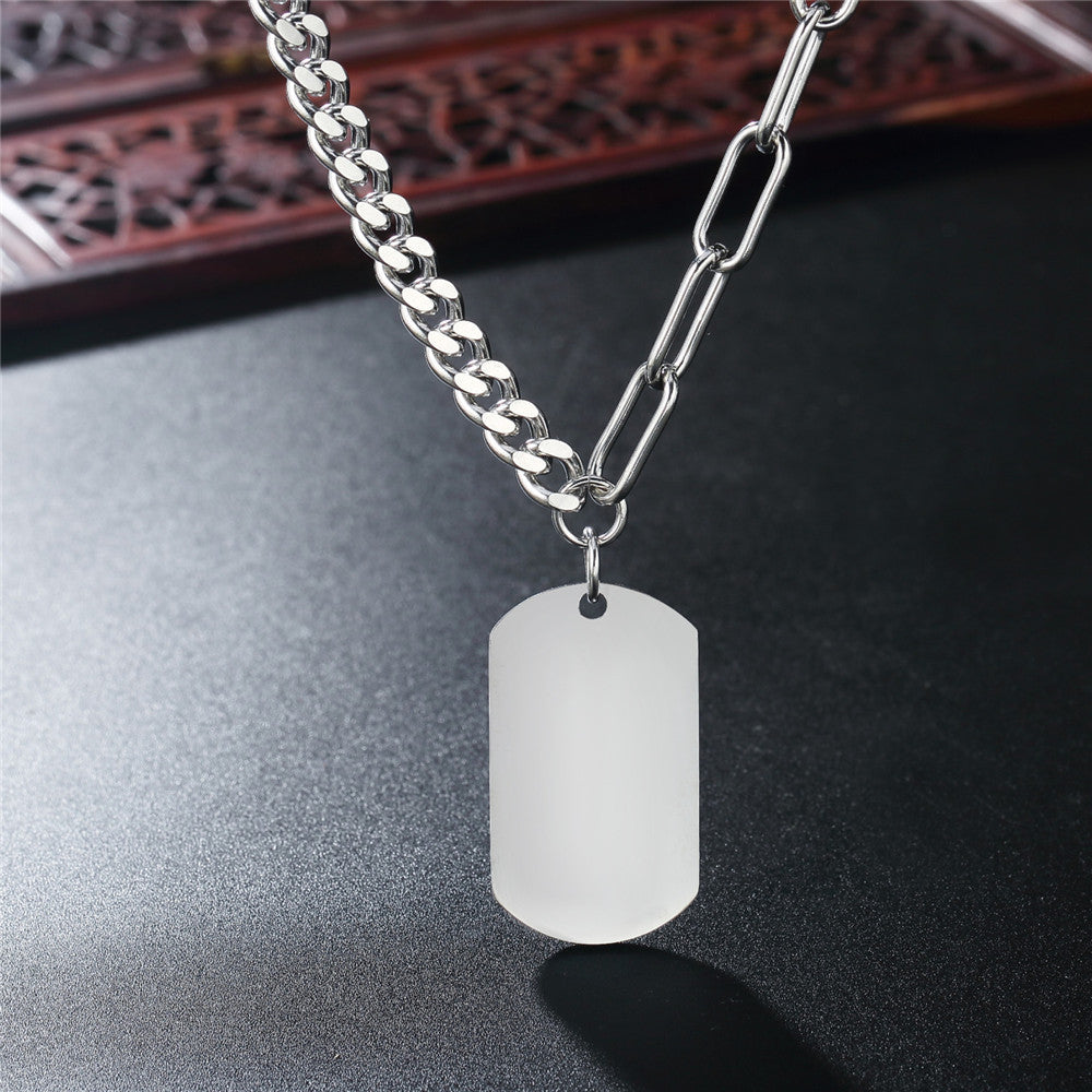 Planderful Everyday Genie Stainless Steel Necklace Military Style For Men Unisex Protection