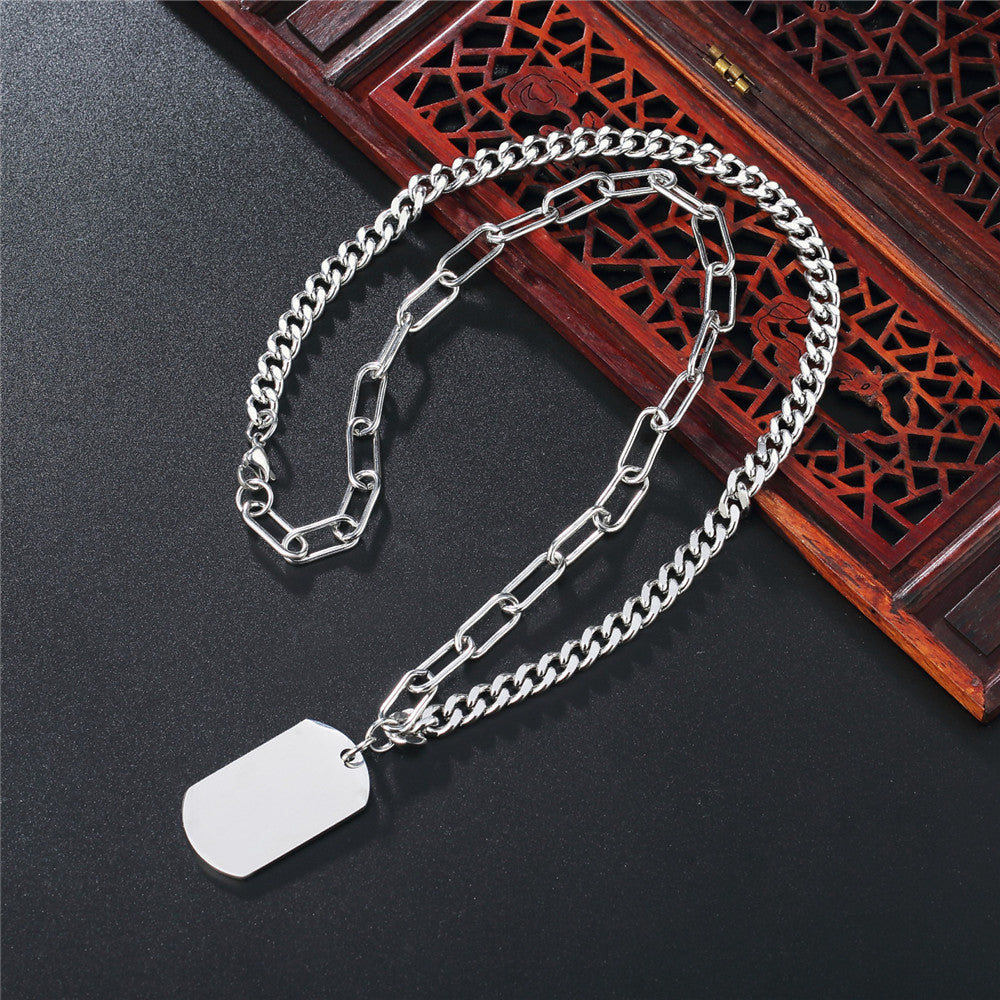 Planderful Everyday Genie Stainless Steel Necklace Military Style For Men Unisex Protection