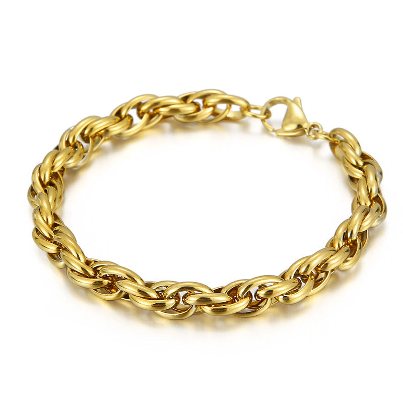 Stylish Stainless Steel Double Buckle Bracelet for Men - Versatile Daily Accessory Inspired by European, American, and Korean Designs