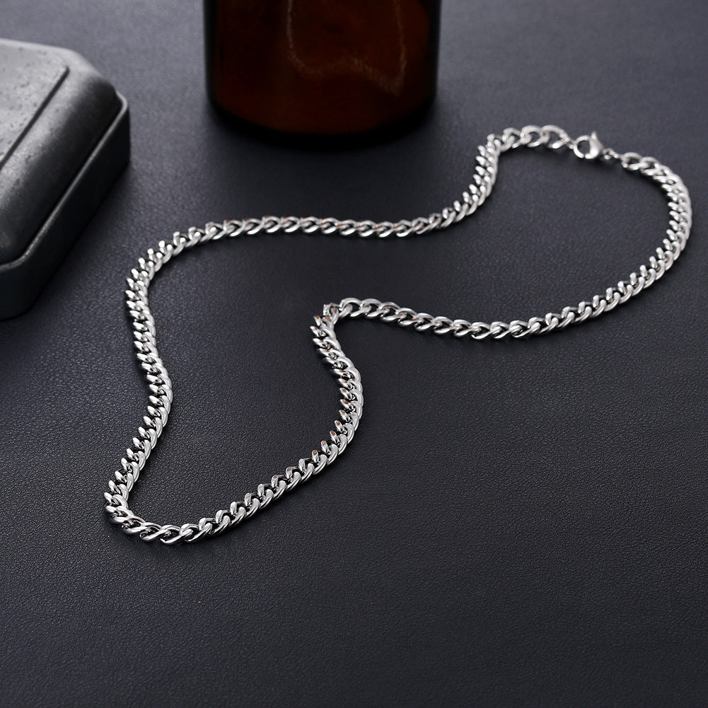 Stylish Men's Stainless Steel Hip-Hop Chain Necklace for Wholesale