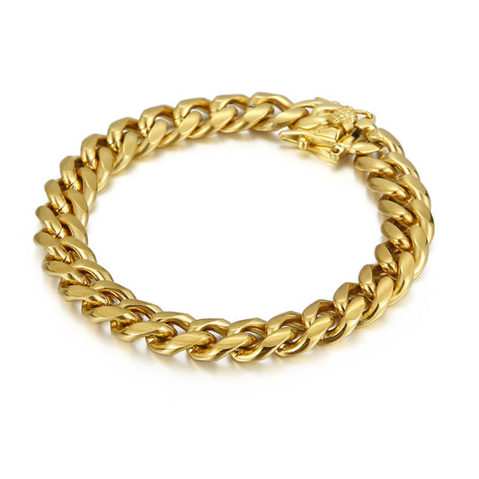 Trendy Versatile Titanium Steel Cuban Chain Bracelet for Men - Stylish Stainless Steel Accessory