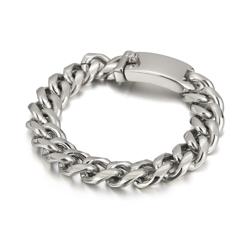 Trendy Versatile Titanium Steel Cuban Chain Bracelet for Men - Stylish Stainless Steel Accessory