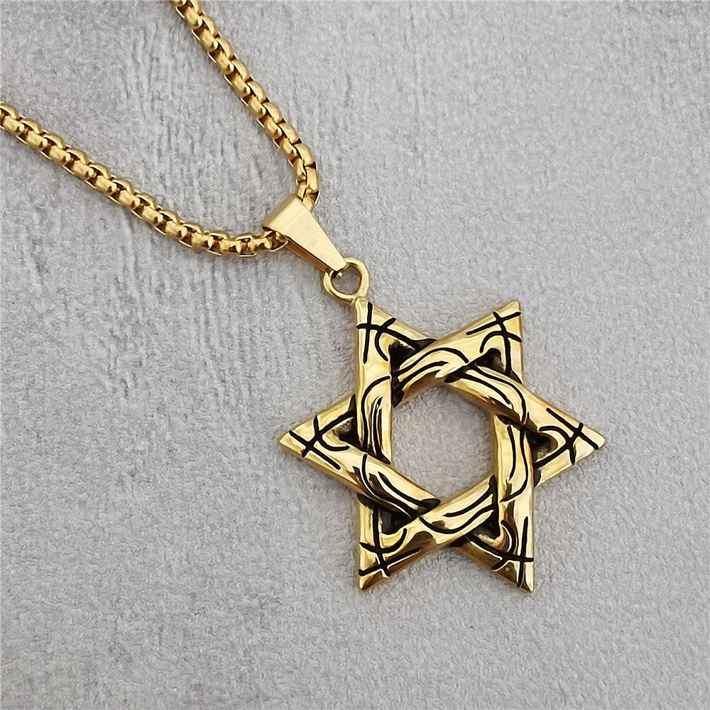 Planderful Hexagonal Titanium Pendant Necklace Personalized For Unisex Style Statement