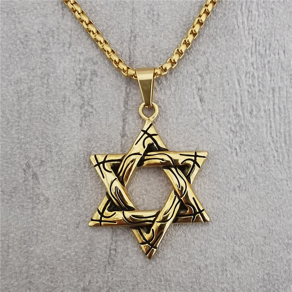 Planderful Hexagonal Titanium Pendant Necklace Personalized For Unisex Style Statement