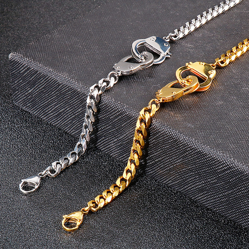 Stylish Geometric Interlocking Bracelet for Men - Creative Hipster Stainless Steel Jewelry