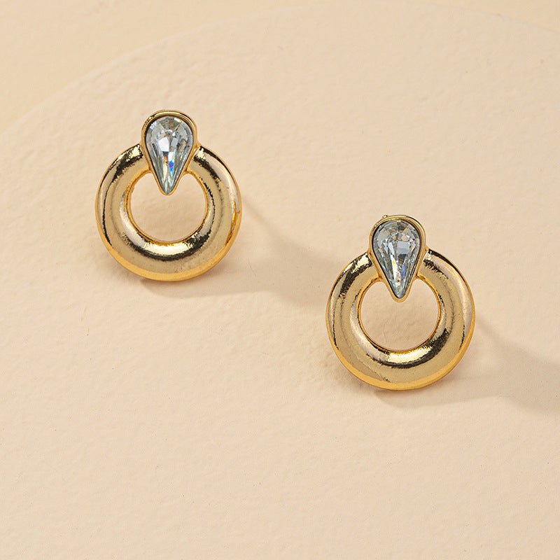 Geometric Circle Alloy Point Earrings - Vienna Verve Collection