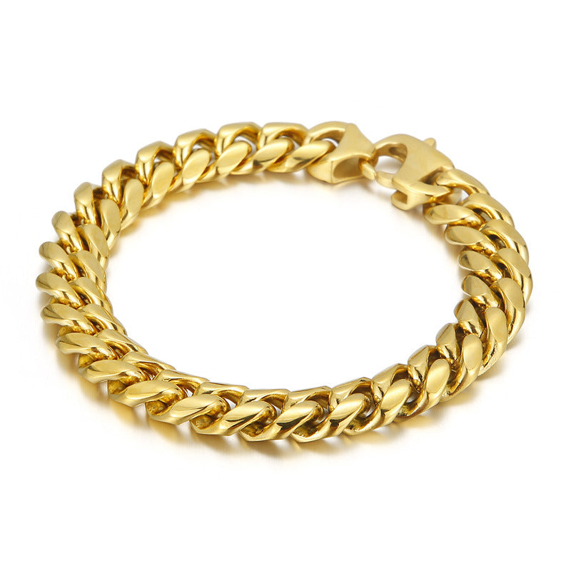 Trendy Versatile Titanium Steel Cuban Chain Bracelet for Men - Stylish Stainless Steel Accessory