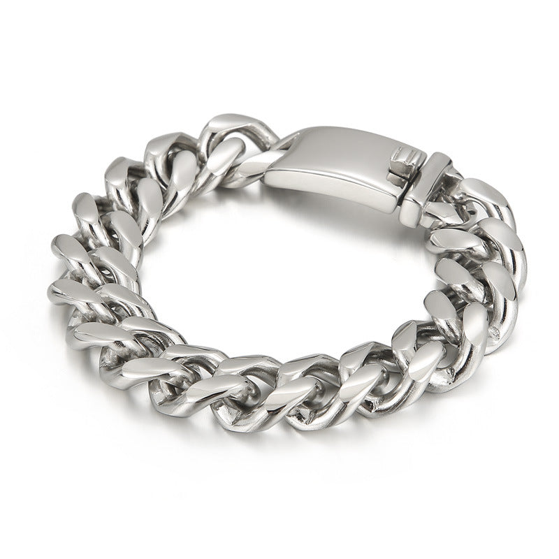 Trendy Versatile Titanium Steel Cuban Chain Bracelet for Men - Stylish Stainless Steel Accessory