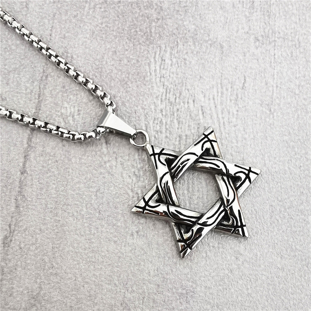 Planderful Hexagonal Titanium Pendant Necklace Personalized For Unisex Style Statement