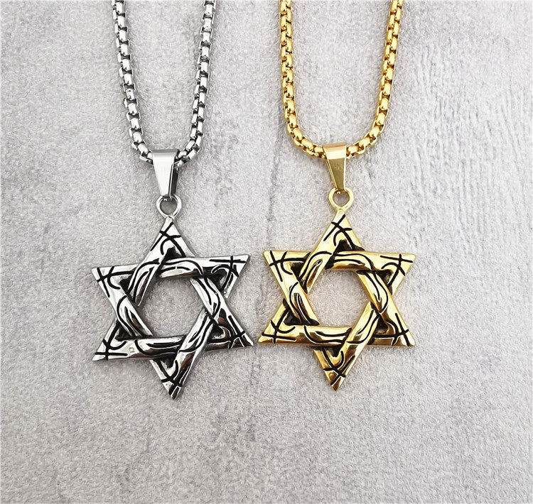Planderful Hexagonal Titanium Pendant Necklace Personalized For Unisex Style Statement
