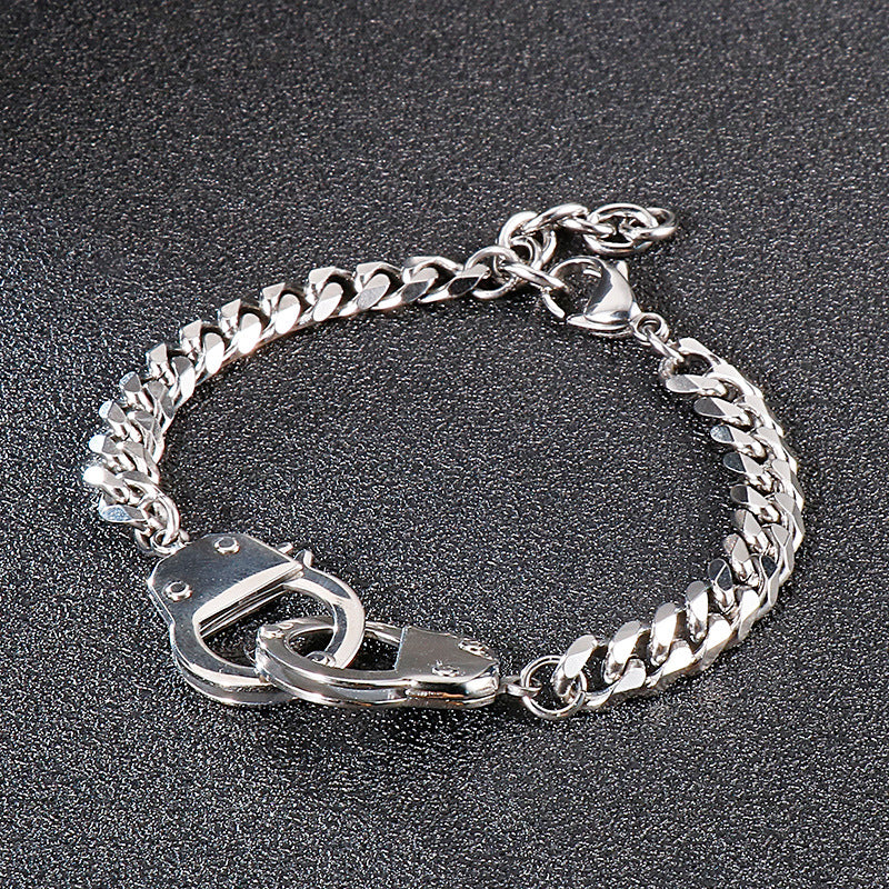 Stylish Geometric Interlocking Bracelet for Men - Creative Hipster Stainless Steel Jewelry