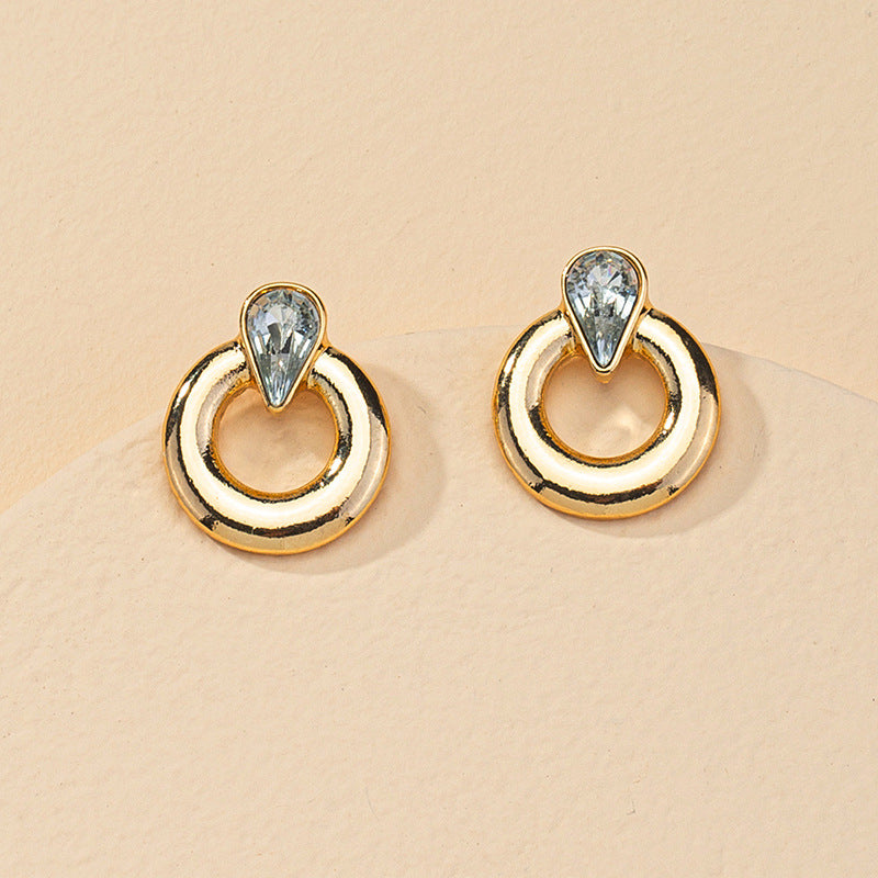 Geometric Circle Alloy Point Earrings - Vienna Verve Collection